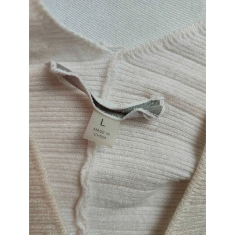 Sweater Womens L Ivory‎ Coastal Grandmother Soft Girl Oversized Chic Minimalist